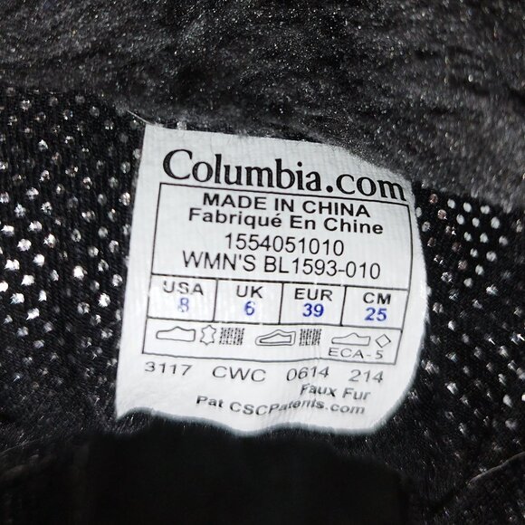 Columbia Women's Minx Shorty Omni-Heat Boots Size 8 Black Lace Ups Waterproof - Picture 6 of 8